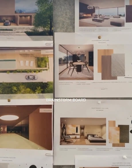 Painel de inspiração com recortes de interiores